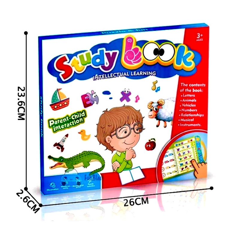 Super Entertaining Educational Toy Book, with Music, Audio, Multicolor for Kids. Smartest Way of Learning 123,ABC,Animal,Vehicles,Froots etc. 2+ Years Battery NOT Included.