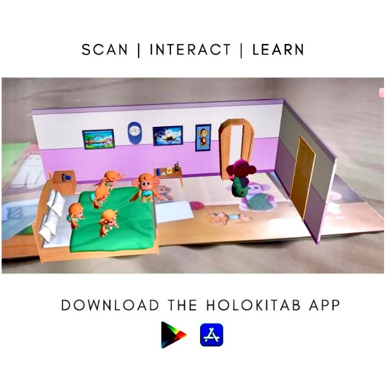 HoloKitab Augmented Reality 3D Interactive Nursery Rhymes for Kids: Enjoy 12 Delightful Rhymes in a Whole New Way!