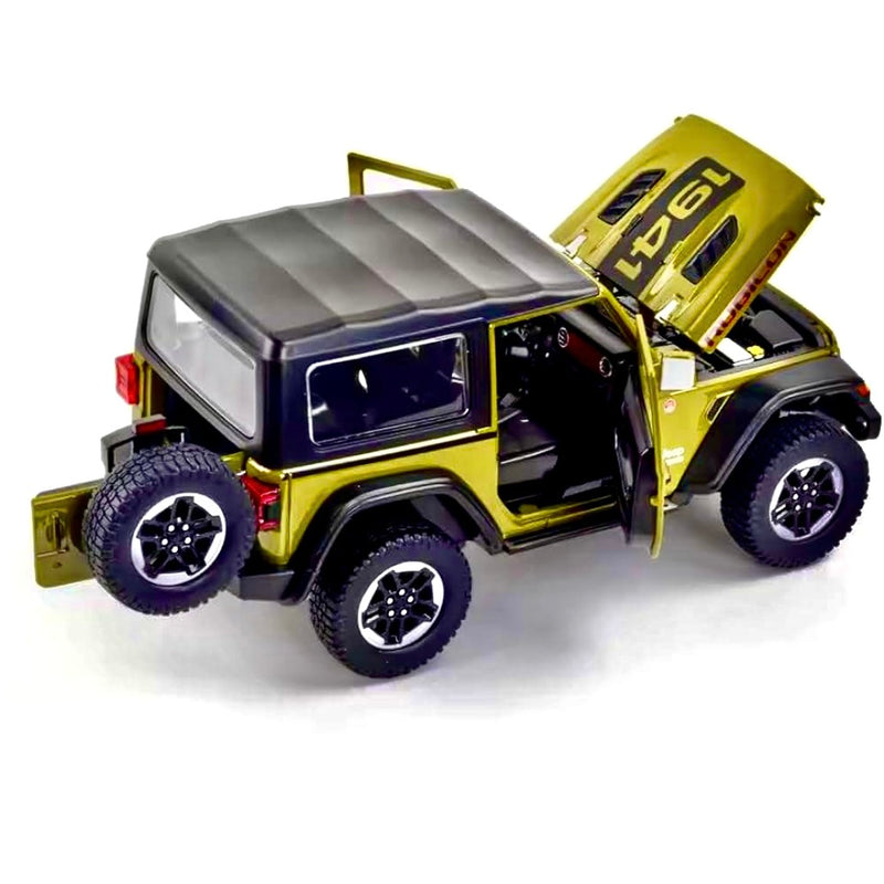 The ultimate littles mania rubican metal jeep car with openable doors , hood , sound and headlights.